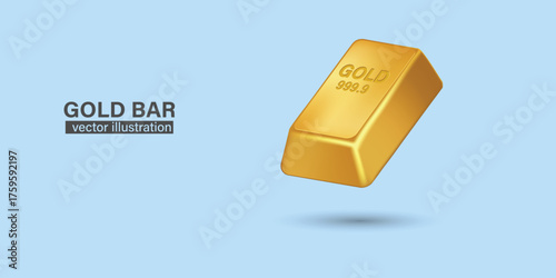 3D vector illustration of gold bars and coins with a large green upward arrow (growth chart) on a dark blue background. Concept for rising gold price, financial investment, stock market profit
