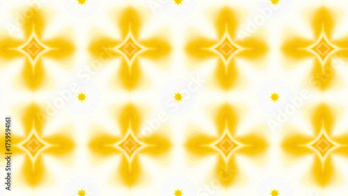 Seamless psychedelic kaleidoscope pattern with neon green, pink and orange mandala symmetry