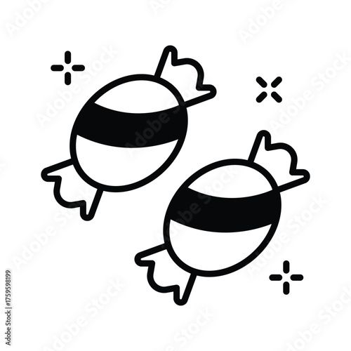 Take your hands on this amazing glyph icon of halloween candy