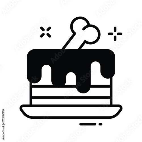 Creatively crafted premium glyph icon of halloween cake