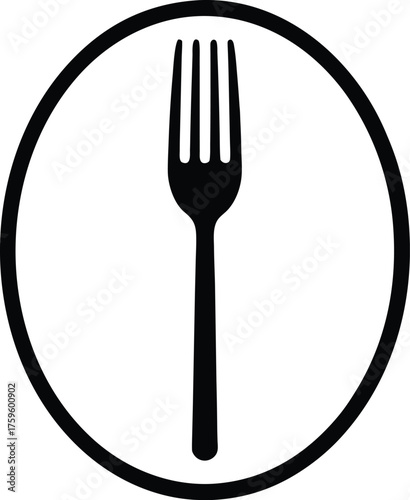 Simple fork icon design for culinary and restaurant themes