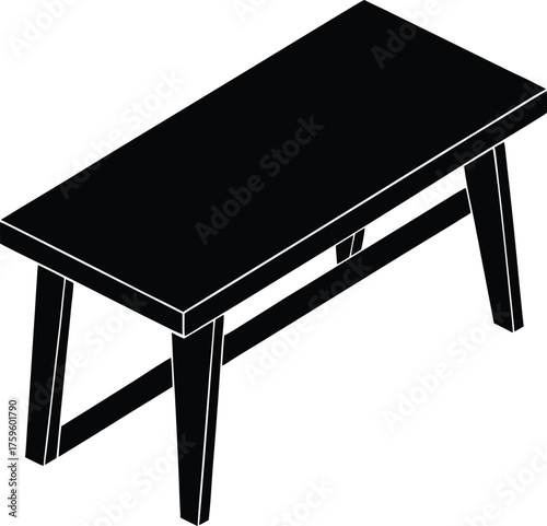 Realistic wooden table icon with subtle shadows