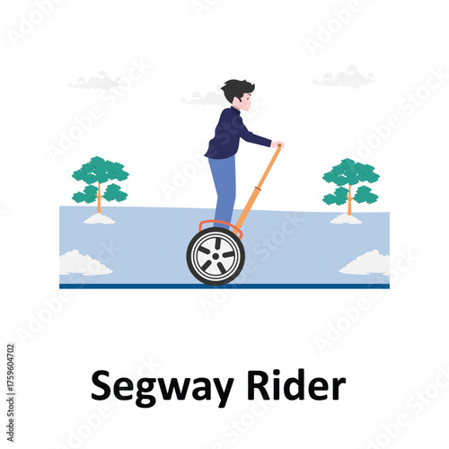Segway Rider Vector Illustration Which can easily edit or modify