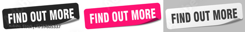 find out more sticker. find out more sticker set on white background