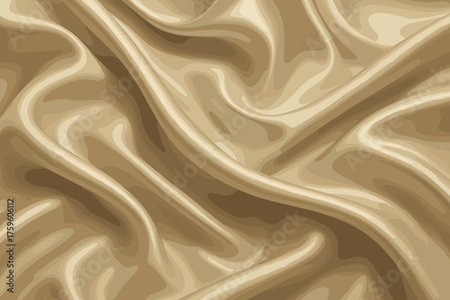 Smooth fabric folds curves silky highlights vector flowing illustration glossy
