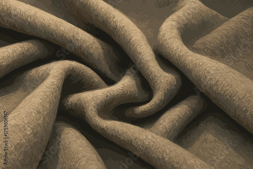 Illuminated rough fabric folds wool illustration texture lighting vector detail realistic