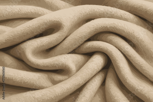 Blanket photorealistic texture gentle soft woolen folds natural illustration wool vector