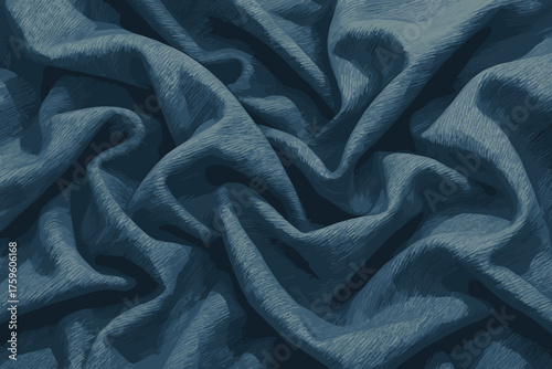 Reflections fabric strong detailed realistic shading light denim vector crumpled illustration texture