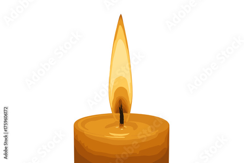 Detailed realistic glow soft effect candle flame illustration vector flickering light