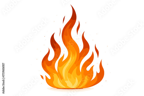 Flames fire natural scattering detailed rising vector illustration cluster sparks glowing
