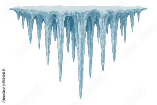 Cluster short hanging highlights long icy illustration vector icicle glistening realistic soft