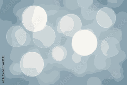 Blue vector pale spheres cool dreamy bokeh light tones illustration large