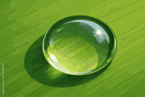 Simple illustration vector resting sparkling light fresh transparency dewdrop highlights green creating