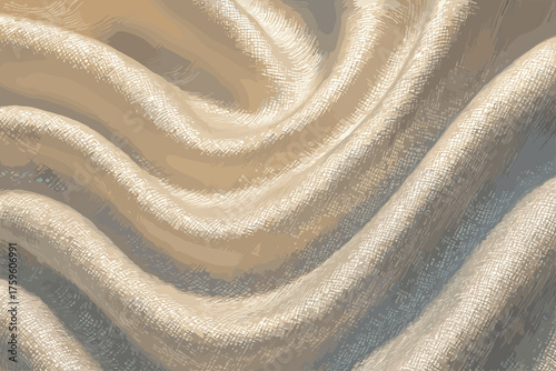 Silk soft close gradients folds weave vector threads reflective illustration fine