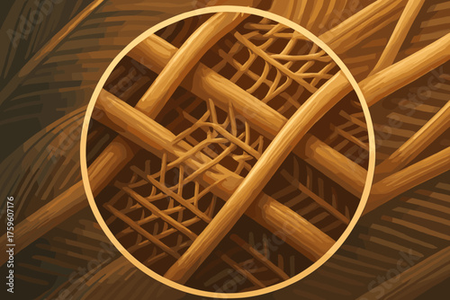 Detail light view feather natural structure filament mesh detailed illustration magnified vector