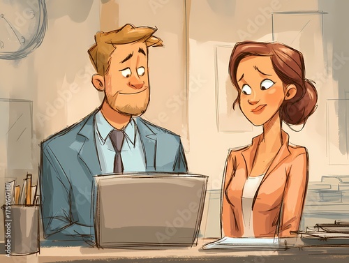 Calm Employee Closing Laptop at 5:30 PM, Embracing Healthy Work-Life Balance