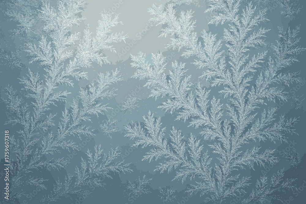 Fototapeta premium Embedded vector crystalline glass under frosted light faintly icy soft illustration