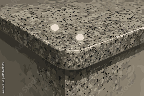 Mineral close light fine reflections countertop details vector surface granite illustration