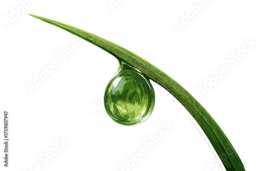 Grass raindroplet reflective environment delicately raindrop down illustration hanging tip upside glossy