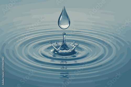 Raindrop circles forming raindroplet small calm ripple vector effect spreading illustration splash