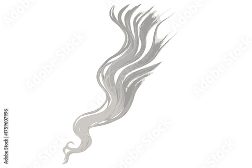 Thin dispersing smoke fading faint streaks vector illustration into trail elegant gradually