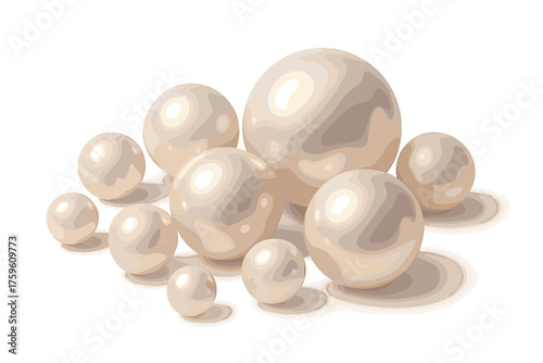 Resting light sizes vector illustration luminous together soft cluster pearl surfaces smooth