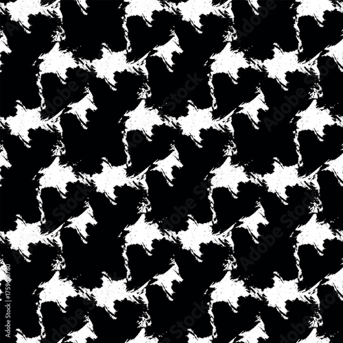 Seamless abstract brush stroke pattern, grunge texture background, black and white artistic ink design, modern minimal vector for streetwear, poster, textile, wrapping paper, surface print