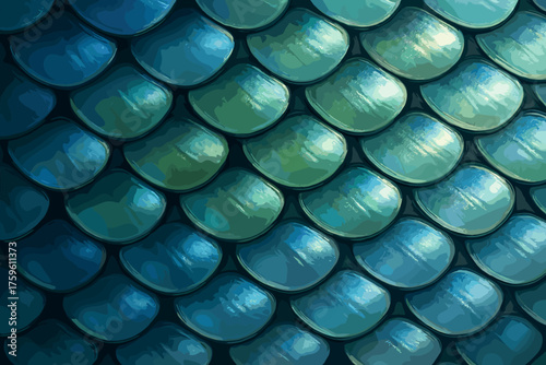 Aquatic gradients reflecting fish vector green shimmering scales illustration depth hues
