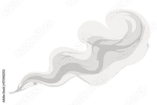 Stream elegant soft diffusion sideways flowing smoke shading illustration vector photorealistic