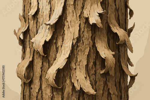 Organic bark variation texture peeled fragments illustration vector trunk natural