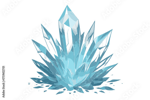 Shard shining fractured points cold luminous crystal shards illustration geometry into light