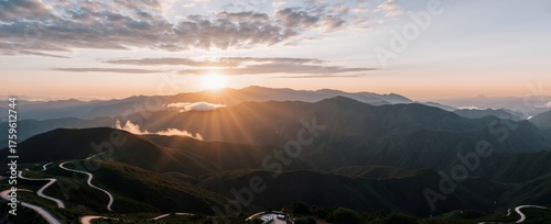 Wallpaper Mural sunset in the mountains Torontodigital.ca