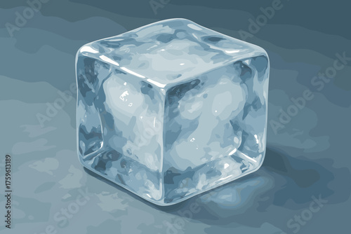 Cube cold vector surface ice light inside glow frosty illustration opaque