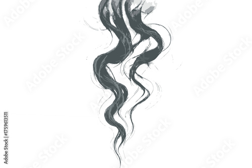 Catching smoke swirls ethereal vector illustration background faint curls light rising