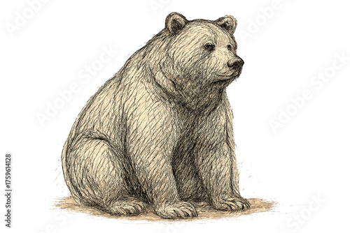 Fur pencil vector thick hind lines sketch illustration bear legs textured