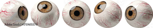 Creepy Halloween eyeballs, realistic human eyes, spooky anatomy design, eerie horror detail, surreal illustration, scary festive decoration, medical fantasy artwork