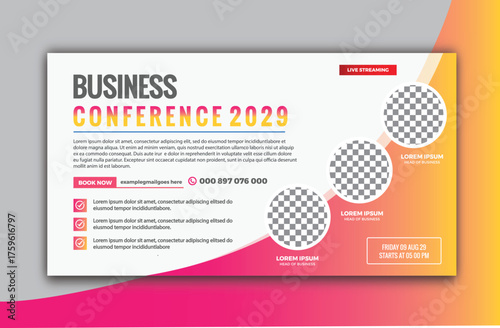 Professional Business Conference 2029 Banner Design with Modern Layout and Details