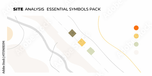 Site analysis essential symbols pack for architectural and urban planning projects