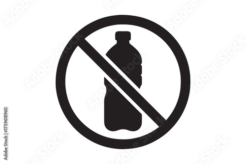 No plastic bottles symbol promoting sustainability and eco-friendly choices