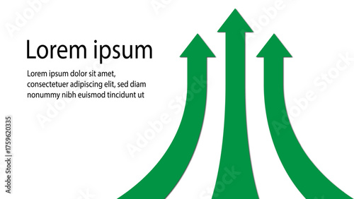 Background Green arrow curving upwards Perspective