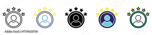 Client satisfaction and service quality evaluation icon in flat vector style