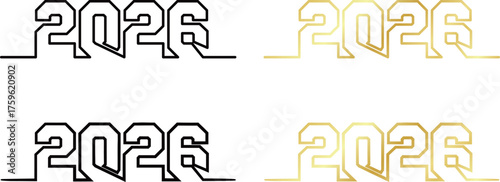 2026年の一筆書きのロゴ