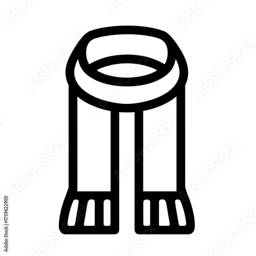 Minimalist Silhouette of a Winter Clothing Accessory scarf icon