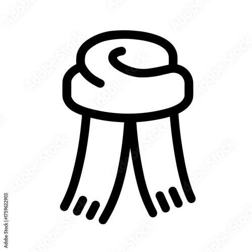 Minimalist Silhouette of a Winter Clothing Accessory scarf icon