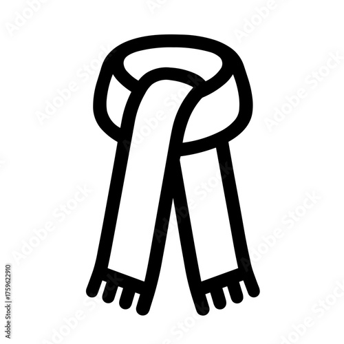 Minimalist Silhouette of a Winter Clothing Accessory scarf icon