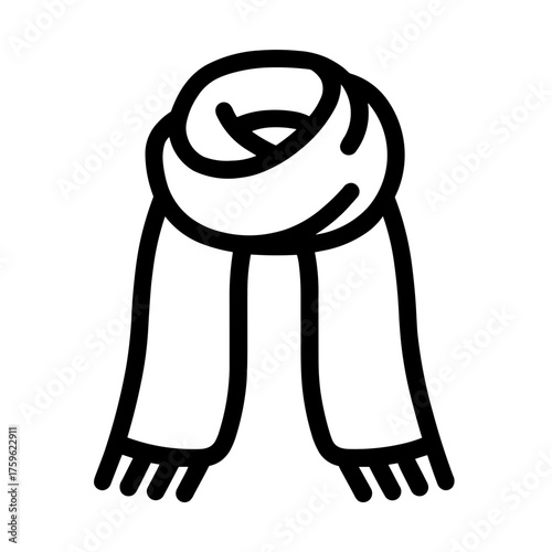 Minimalist Silhouette of a Winter Clothing Accessory scarf icon