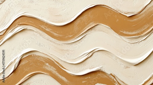 Fototapeta Naklejka Na Ścianę i Meble -  Abstract painted waves of beige and cream colors