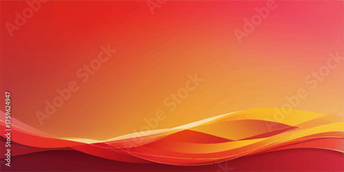 Abstract background design featuring orange and red waves with yellow lines for a vibrant energy pattern vector illustration