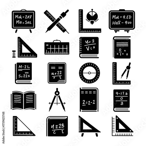 Mastering math concepts with essential tools and educational icons for learning and success