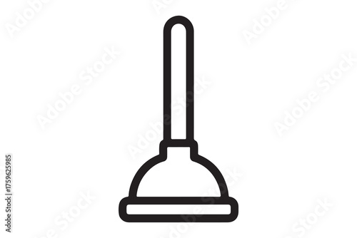 Simple outline icon of a plunger for plumbing tasks